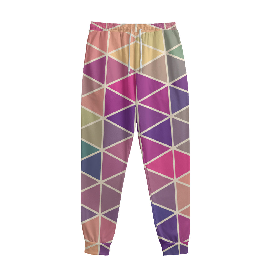 Pastel Geometric Shape Pattern Print Sweatpants