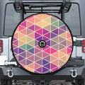 Pastel Geometric Shape Pattern Print Tire Cover With Camera Hole