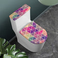 Pastel Geometric Shape Pattern Print Toilet Lid And Tank Cover Set
