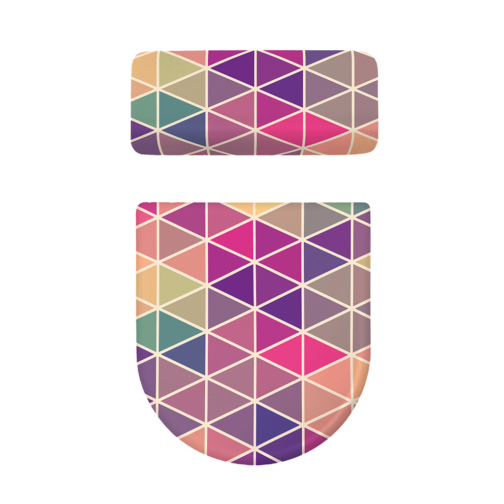 Pastel Geometric Shape Pattern Print Toilet Lid And Tank Cover Set