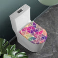 Pastel Geometric Shape Pattern Print Toilet Lid Cover