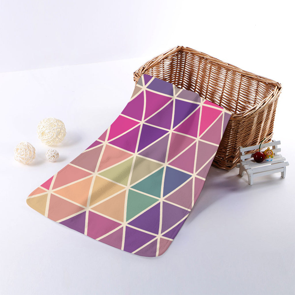 Pastel Geometric Shape Pattern Print Towel