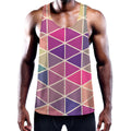 Pastel Geometric Shape Pattern Print Men's Workout Tank Top