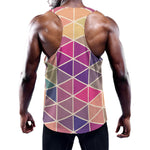 Pastel Geometric Shape Pattern Print Training Tank Top
