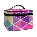 Pastel Geometric Shape Pattern Print Travel Makeup Bag