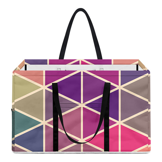 Pastel Geometric Shape Pattern Print Utility Tote Bag