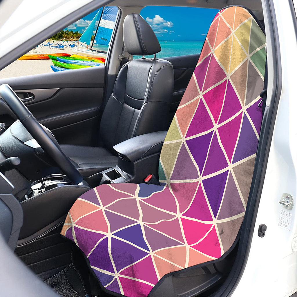 Pastel Geometric Shape Pattern Print Waterproof Car Seat Cover