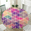 Pastel Geometric Shape Pattern Print Waterproof Round Tablecloth