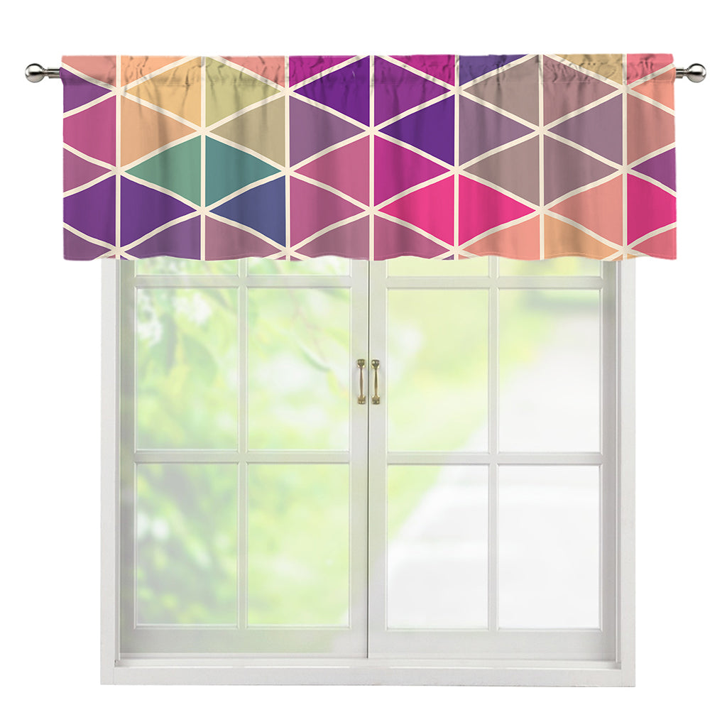 Pastel Geometric Shape Pattern Print Window Valance