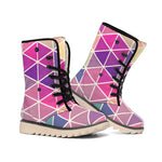 Pastel Geometric Shape Pattern Print Winter Boots