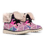 Pastel Geometric Shape Pattern Print Winter Boots