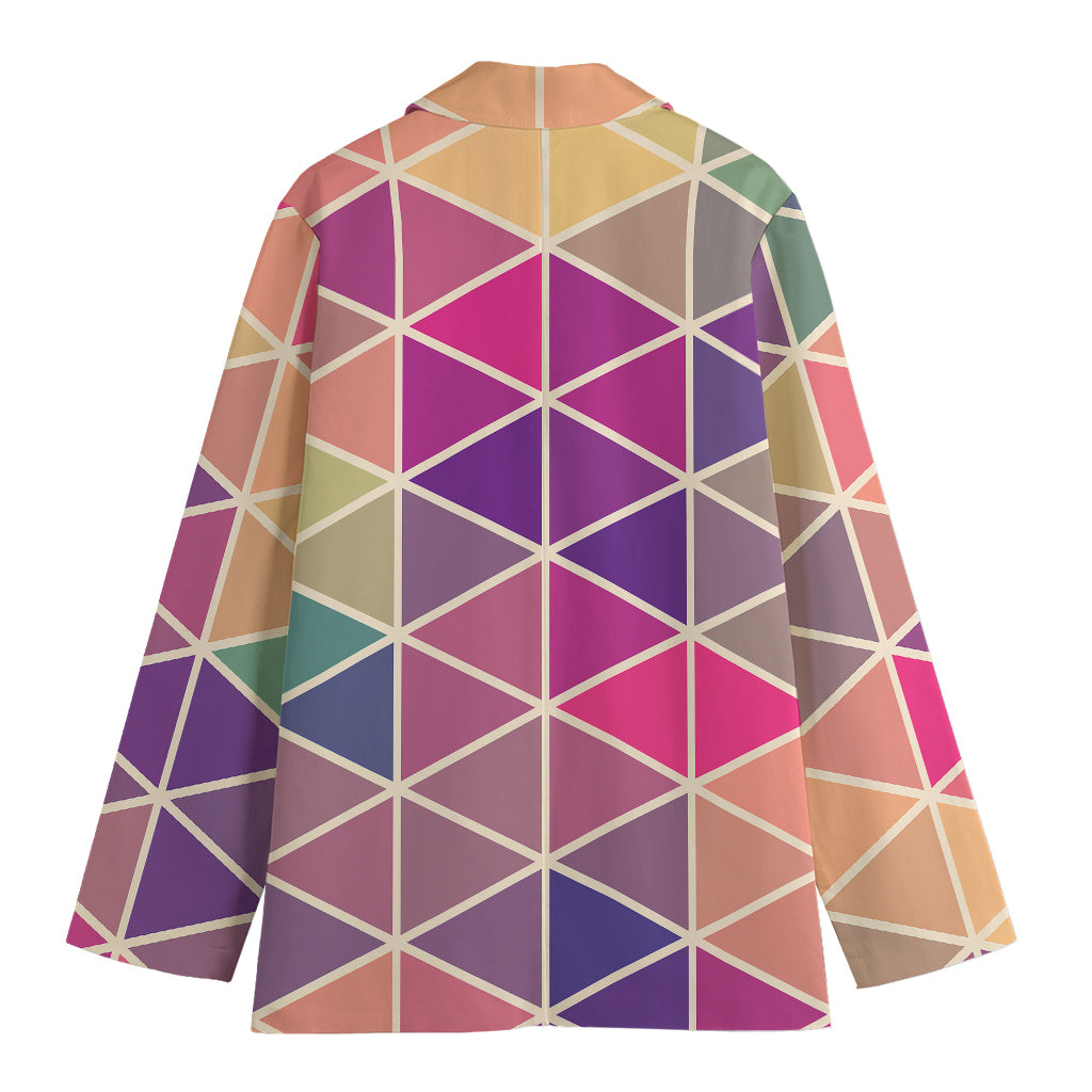 Pastel Geometric Shape Pattern Print Women's Blazer