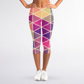 Pastel Geometric Shape Pattern Print Women's Capri Leggings