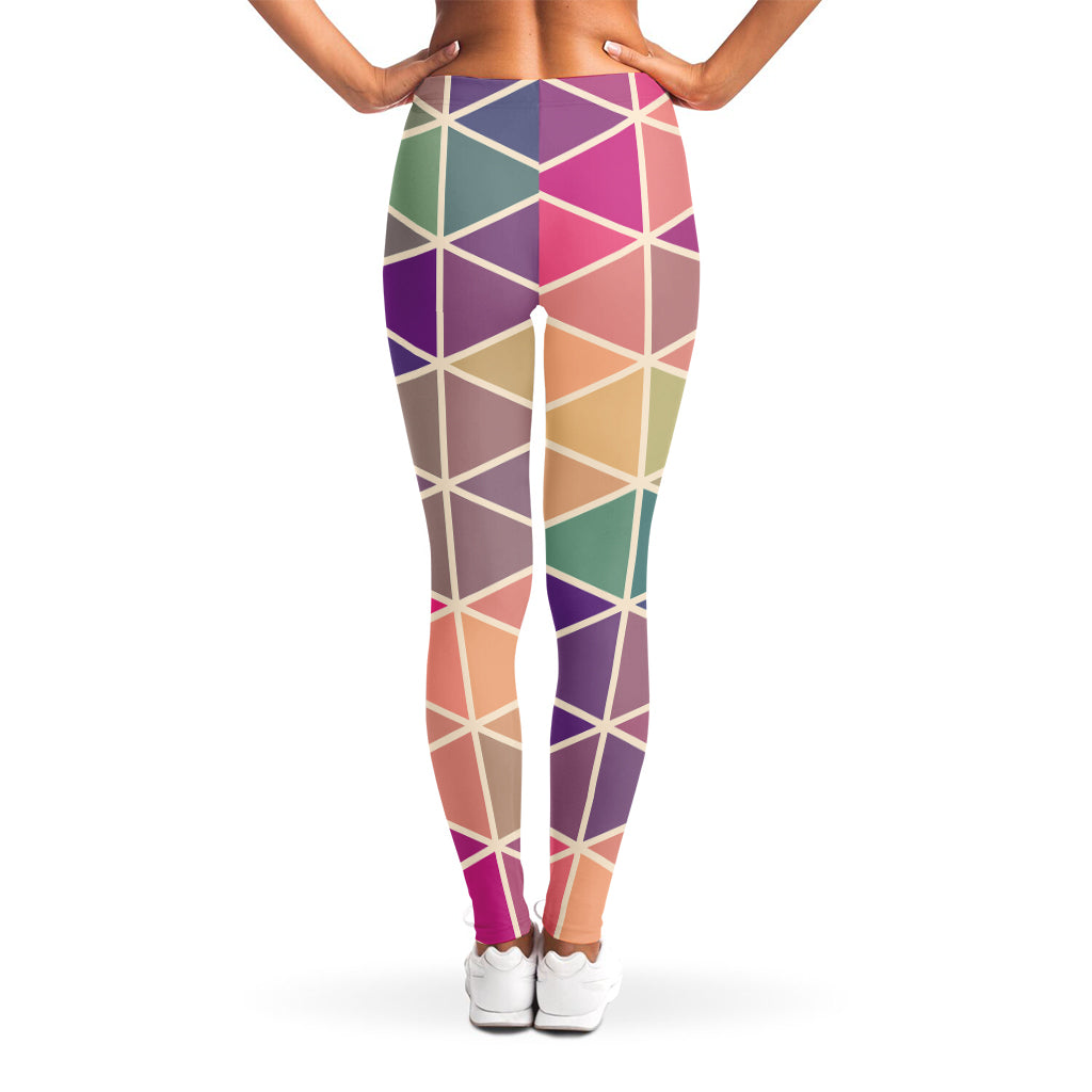 Pastel Geometric Shape Pattern Print Women's Leggings