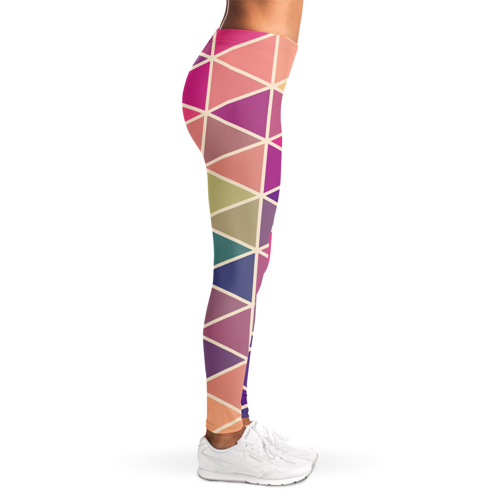 Pastel Geometric Shape Pattern Print Women's Leggings