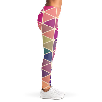 Pastel Geometric Shape Pattern Print Women's Leggings
