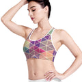 Pastel Geometric Shape Pattern Print Women's Sports Bra
