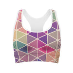 Pastel Geometric Shape Pattern Print Women's Sports Bra