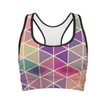 Pastel Geometric Shape Pattern Print Women's Sports Bra