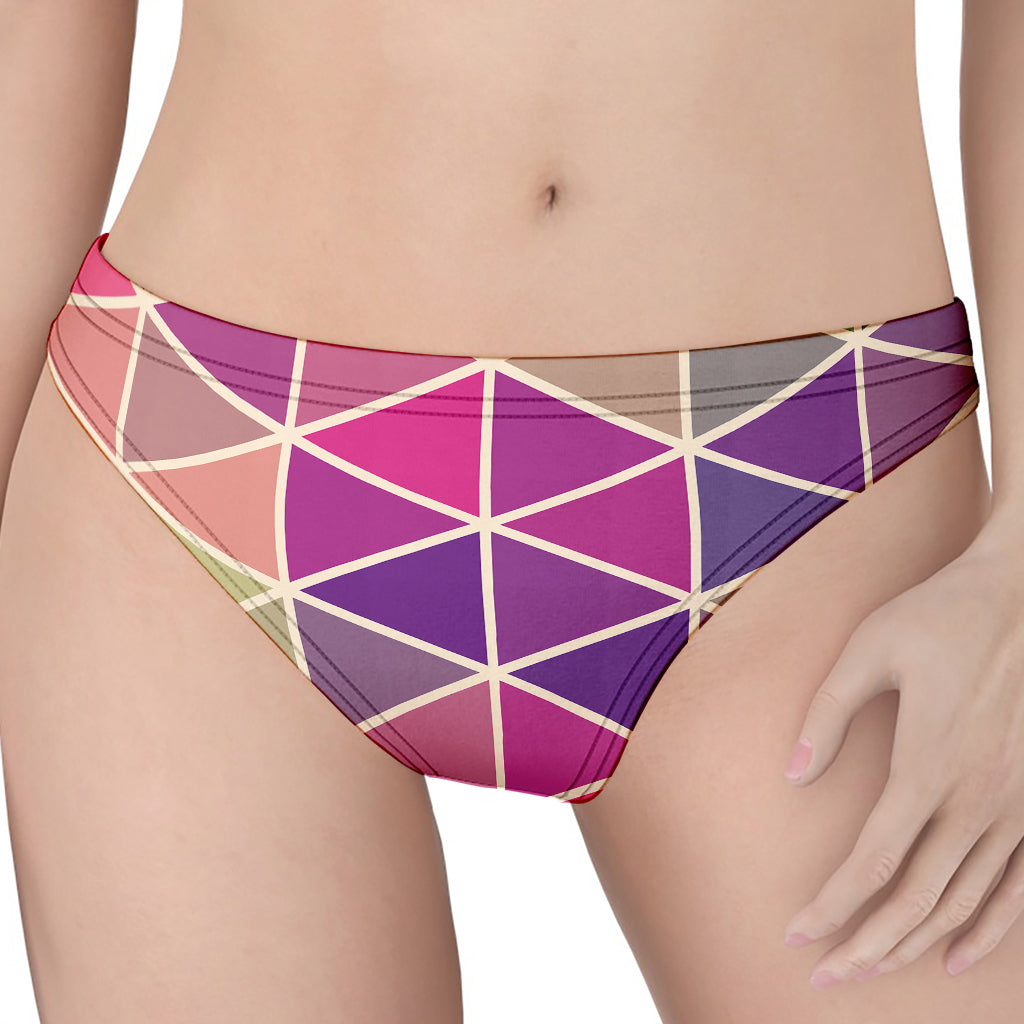 Pastel Geometric Shape Pattern Print Women's Thong