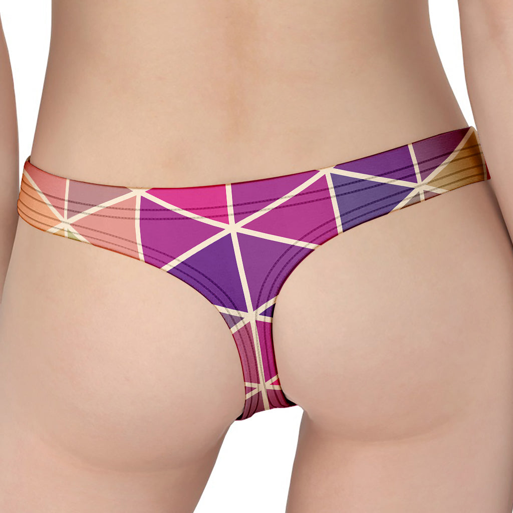 Pastel Geometric Shape Pattern Print Women's Thong