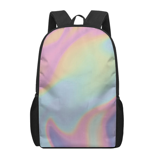 Pastel Holographic Print 17 Inch Backpack