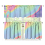 Pastel Holographic Print 3 Piece Kitchen Curtains