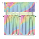 Pastel Holographic Print 3 Piece Kitchen Curtains