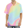 Pastel Holographic Print Aloha Shirt