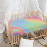 Pastel Holographic Print Baby Crib Sheet