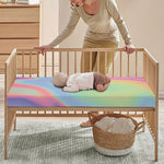 Pastel Holographic Print Baby Crib Sheet