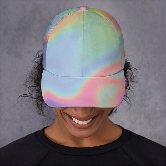 Pastel Holographic Print Baseball Cap