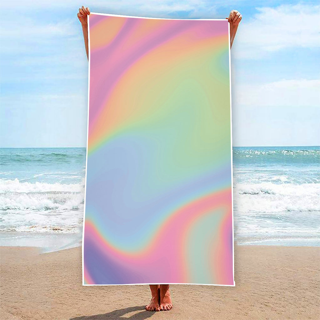 Pastel Holographic Print Beach Towel