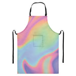 Pastel Holographic Print Bib Apron With Pocket