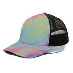 Pastel Holographic Print Black Mesh Trucker Cap