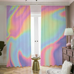 Pastel Holographic Print Blackout Pencil Pleat Curtains