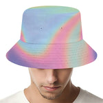 Pastel Holographic Print Bucket Hat