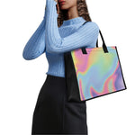 Pastel Holographic Print Canvas Tote Bag