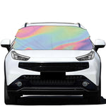 Pastel Holographic Print Car Windshield Snow Cover