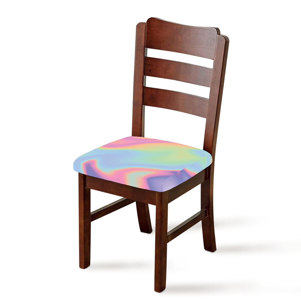 Pastel Holographic Print Chair Cushion Cover