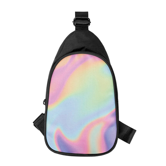 Pastel Holographic Print Chest Bag
