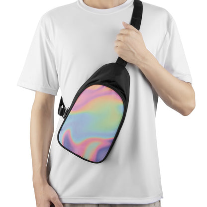 Pastel Holographic Print Chest Bag