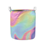 Pastel Holographic Print Collapsible Laundry Basket