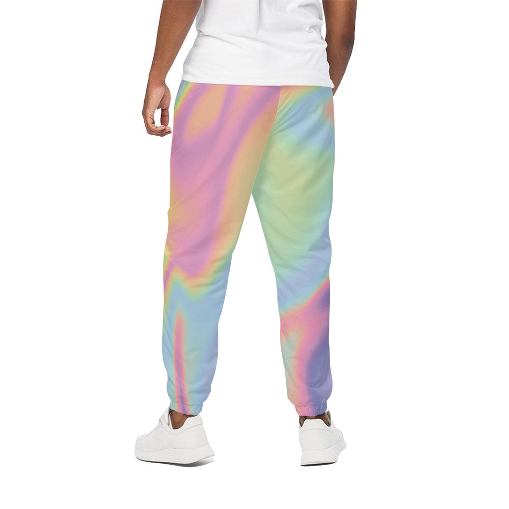 Pastel Holographic Print Cotton Pants