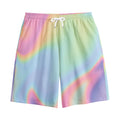 Pastel Holographic Print Cotton Shorts