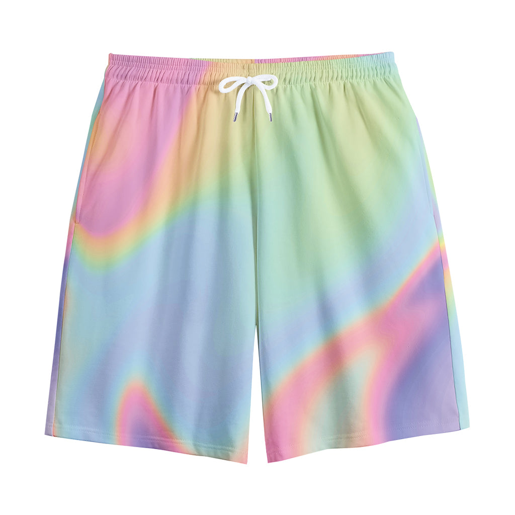 Pastel Holographic Print Cotton Shorts