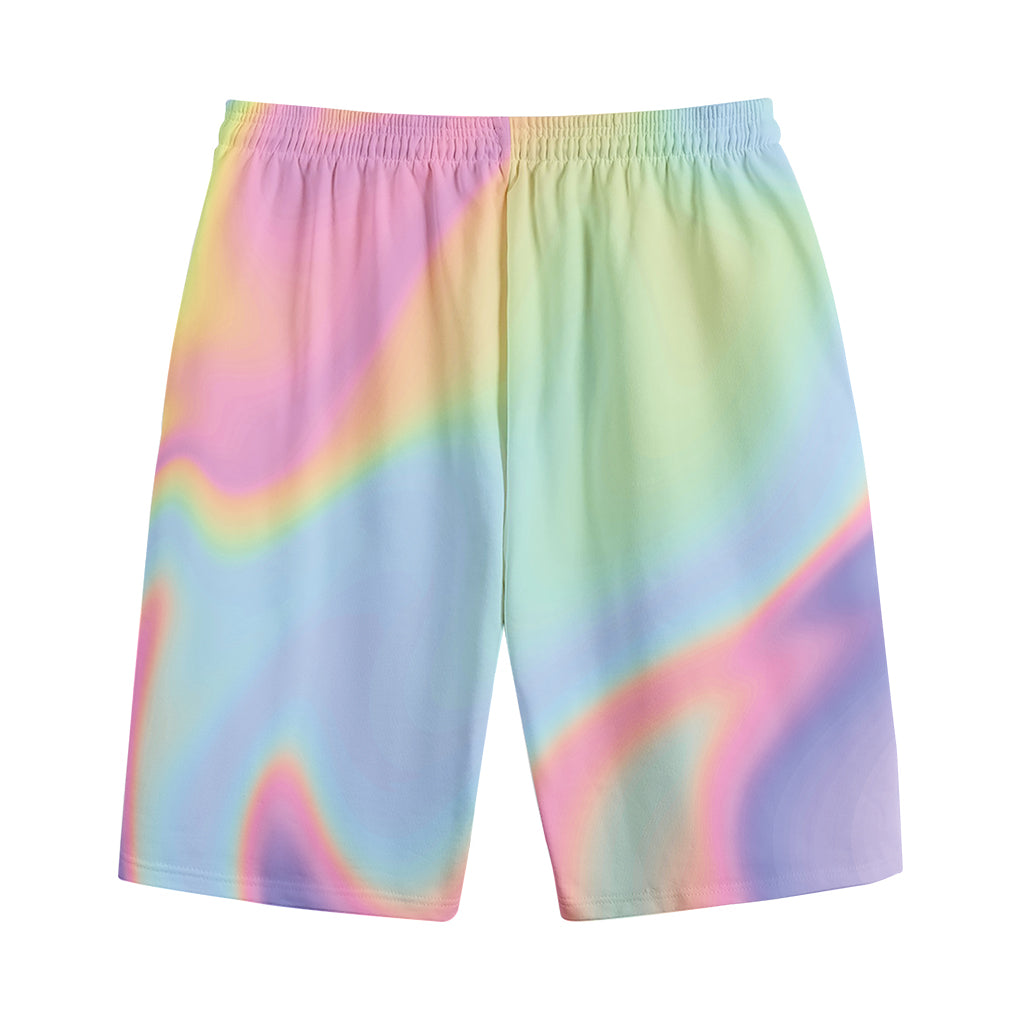 Pastel Holographic Print Cotton Shorts