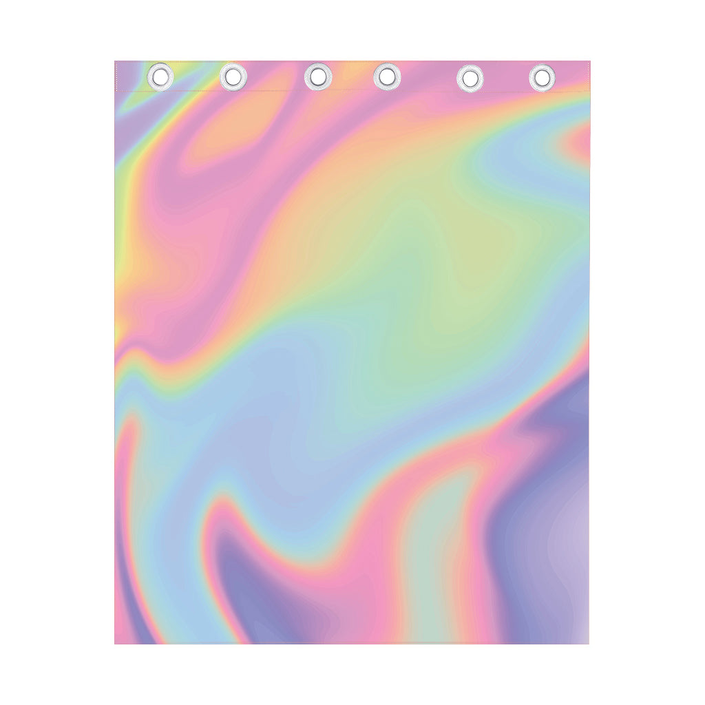 Pastel Holographic Print Curtain