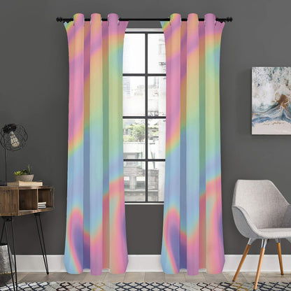 Pastel Holographic Print Curtain