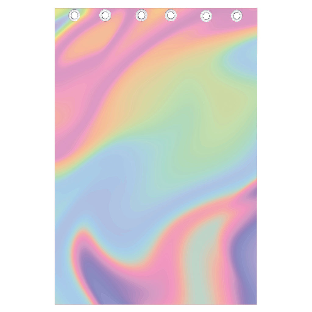 Pastel Holographic Print Curtain
